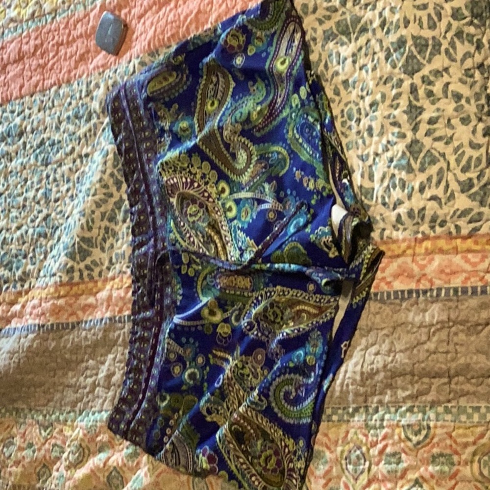 Blue and Paisley with purple waste